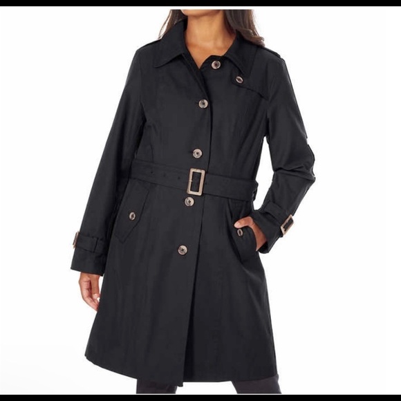 Pendleton Black Waterproof Longline Belted Trench Coat Jacket Size Small NWT